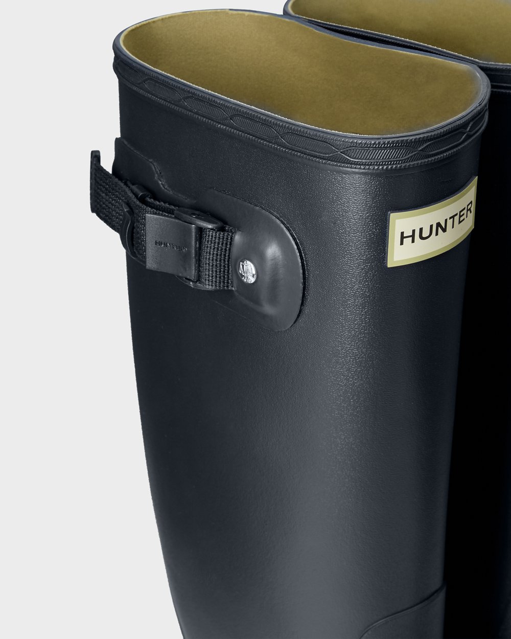 Hunter Huntress Leg Wide Fit Rain Boots - Online Store Womens Navy - GCMWVA605